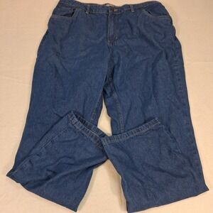 Woman‎ Within Jeans Womens 14W Blue 100% Cotton Straight Leg High Rise 49-1479-2